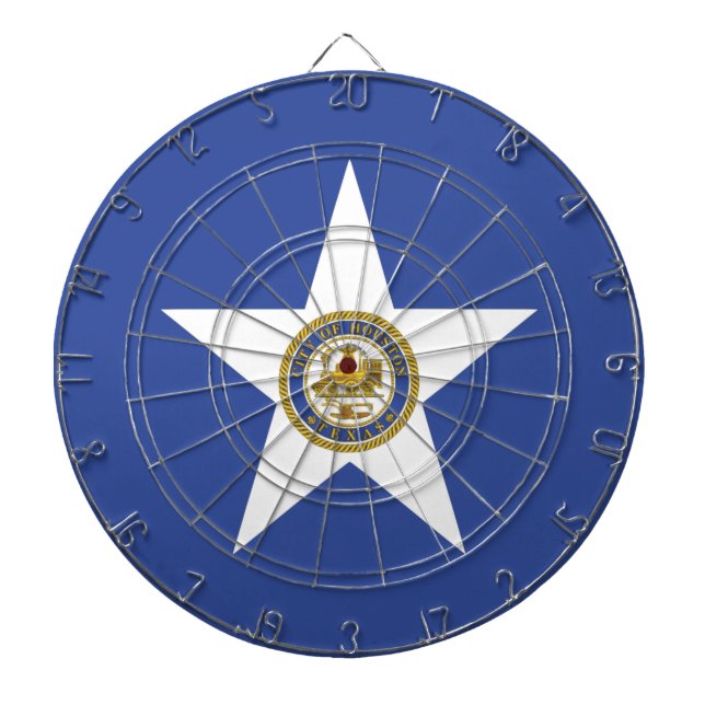 Dartboard with Flagga of Houston City, USA Darttavla (Framsidan)