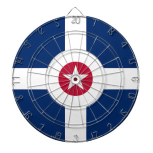 Dartboard with Flagga of Indianapolis City, USA Darttavla