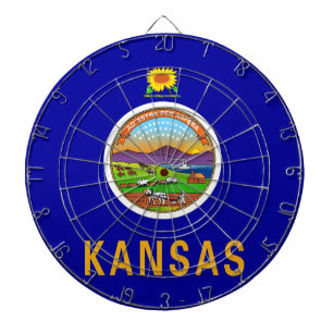 Dartboard with Flagga of Kansas, USA Piltavla