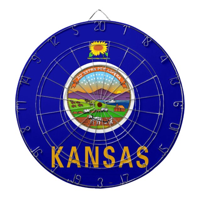 Dartboard with Flagga of Kansas, USA Piltavla (Framsidan)