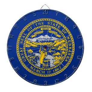 Dartboard with Flagga of Nebraska, USA Darttavla