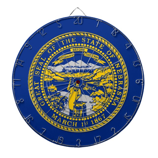 Dartboard with Flagga of Nebraska, USA Darttavla (Framsidan)