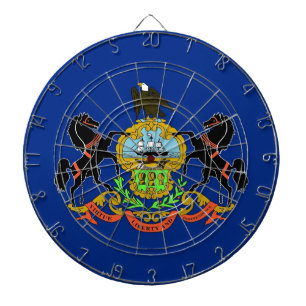 Dartboard with Flagga of Pennsylvania, USA Darttavla