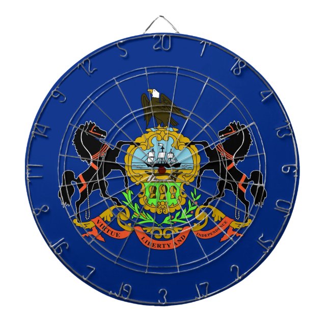 Dartboard with Flagga of Pennsylvania, USA Darttavla (Framsidan)