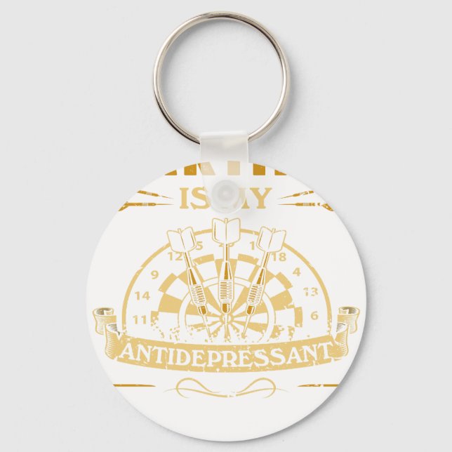 Darter Dart Present T-Shirt Dartar Min Antidepress Nyckelring (Framsida)