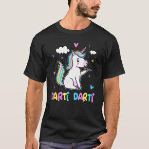 Darti Darti Cute Unicorn Darts Player Darts T Shirt