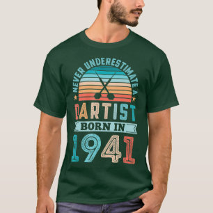 Dartist born 1941 Darts 80 Birthday Retro Gift T Shirt