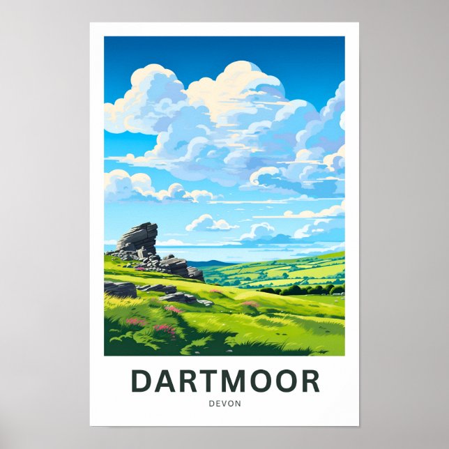 Dartmoor Devon Travel Skriv ut Poster (Framsidan)