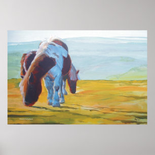Dartmoor miniatyr som målar mistlandskap poster