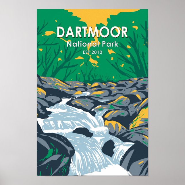 Dartmoor National Park Becky Falls England Poster (Framsidan)