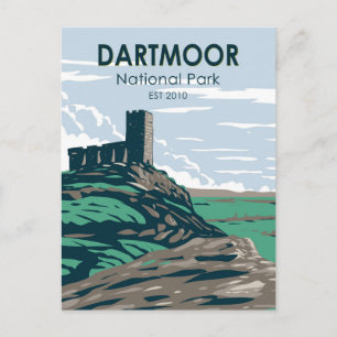 Dartmoor National Park Castle Ruins England Vykort