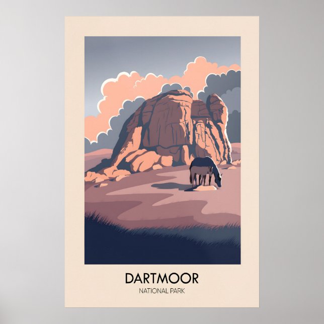 Dartmoor National Park Modern resemålningaffisch Poster (Framsidan)