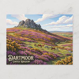 Dartmoor nationalpark Storbritannien Vykort