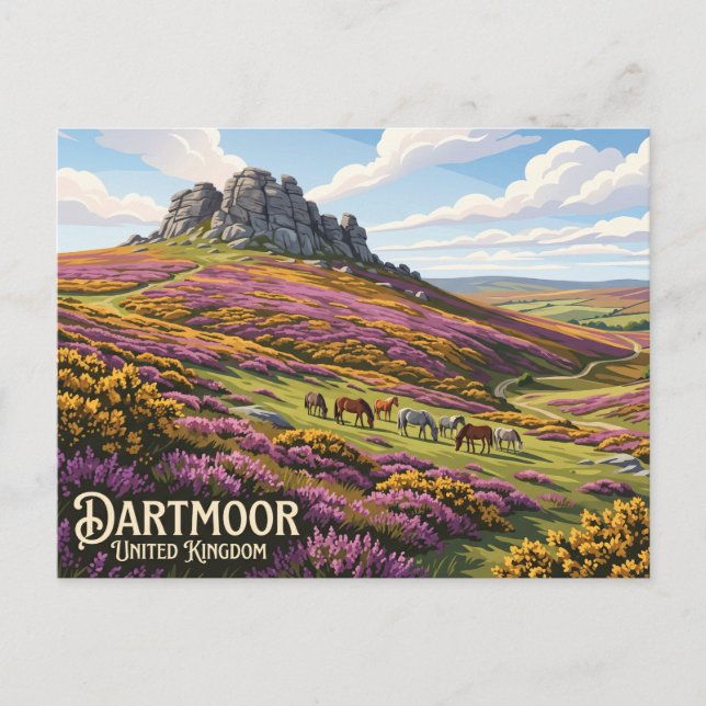 Dartmoor nationalpark Storbritannien Vykort (Framsida)