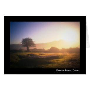 Dartmoor soluppgång, Devon Hälsningskort