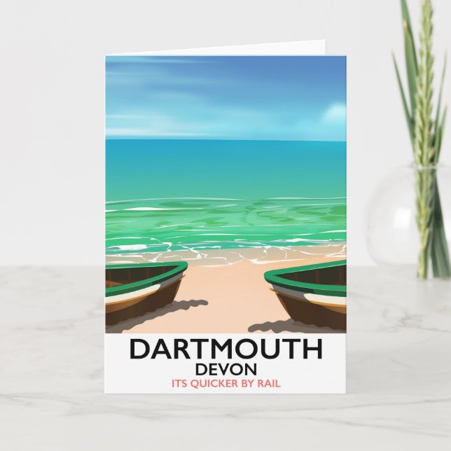 Dartmouth Devon-stranden poster Helgkort (Framsida)