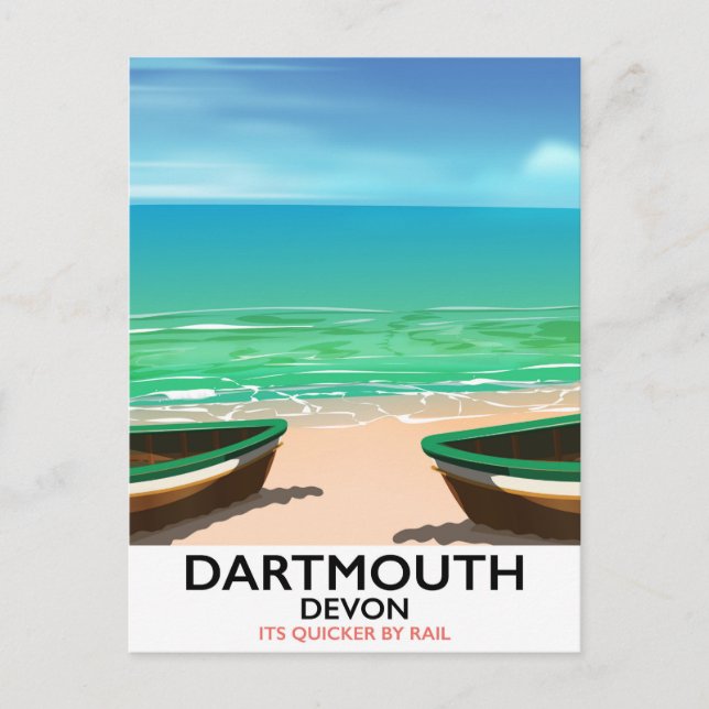 Dartmouth Devon-stranden poster Vykort (Framsida)