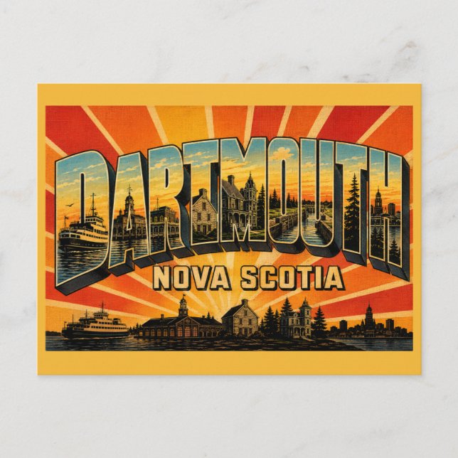Dartmouth Nova Scotia Tvillingstad Vykort (Framsida)