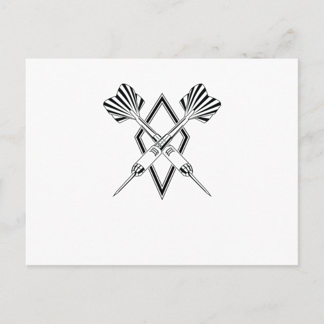 Dartpfeile überkreuz vykort (Framsida)