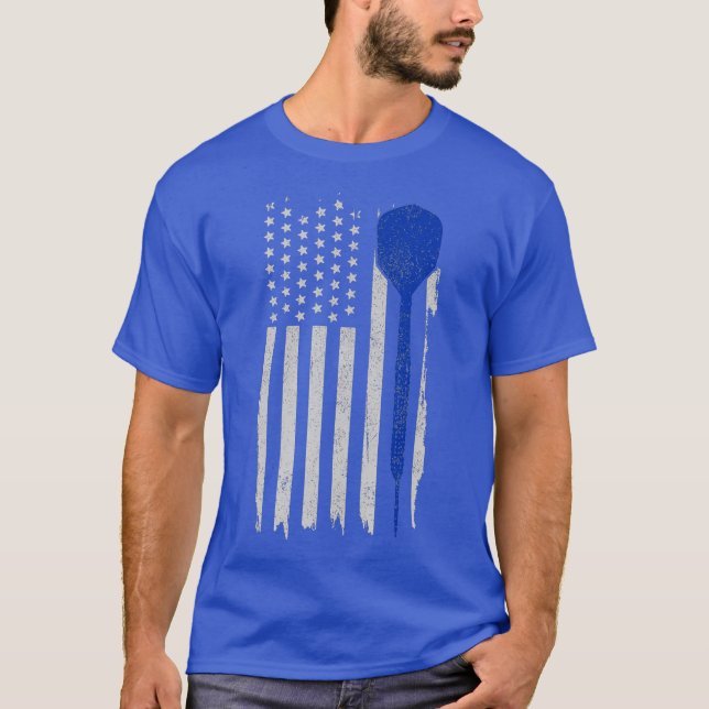 Darts American Flagga Patriotic Darts Player 4:e T Shirt (Framsida)