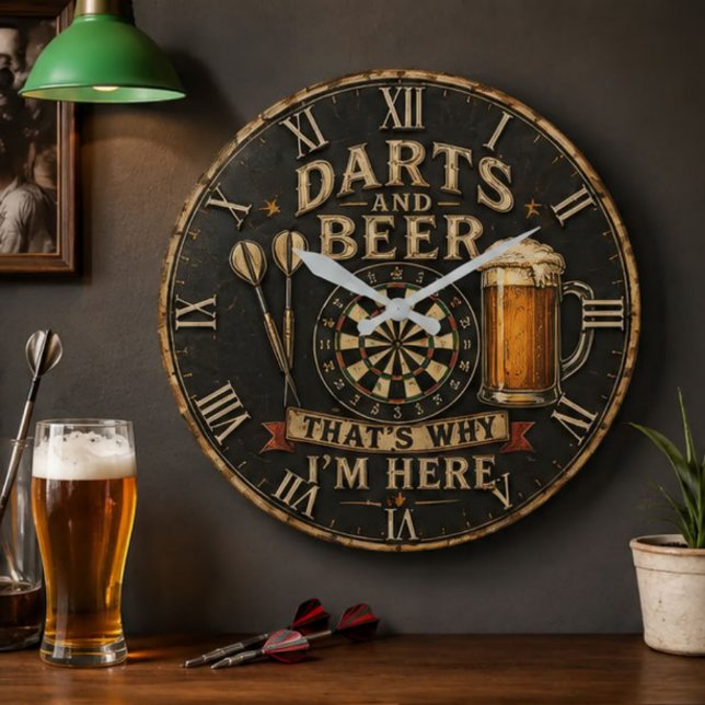 Darts and Beer Stor Klocka (Skapare uppladdad)