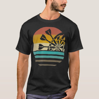 Darts Arrows Retro Vintage Sunset Old school T Shirt