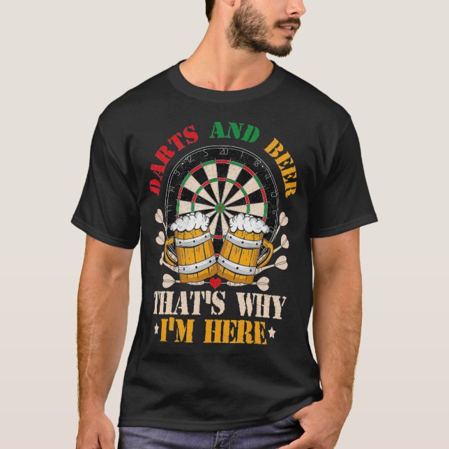 Darts Beer Funny för Dart Player T Shirt (Framsida)