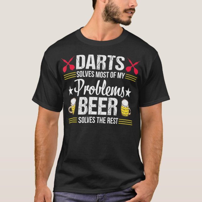 Darts Beer Funny Problems Birthday Gift T Shirt (Framsida)