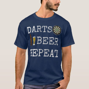 Darts Beer Repeat Cricket Dart 501 Beer Retro T Shirt