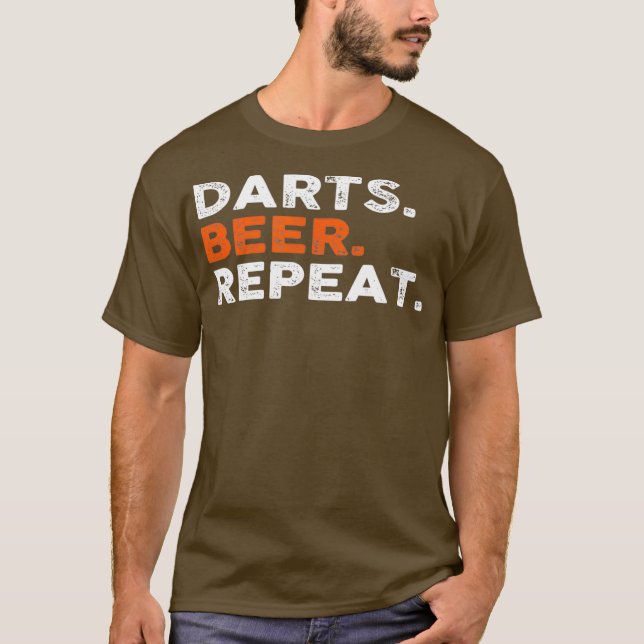 DARTS BEER REPEAT TSHIRT T SHIRT (Framsida)