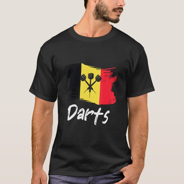 Darts Belgium Flagga Dart Throwing Belgium Land D T Shirt (Framsida)