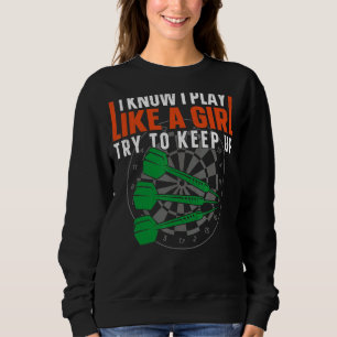 Darts Board Girl Vintage jag vet att jag spelar so T Shirt
