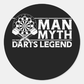 Darts Board Pappa Far Vintage Retro Man Myth Runt Klistermärke