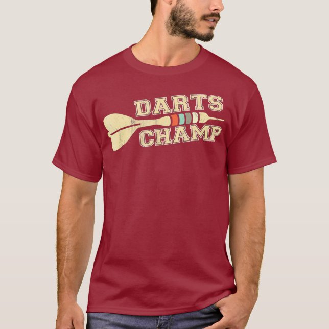 Darts Champ Retro Darts TShirt T Shirt (Framsida)