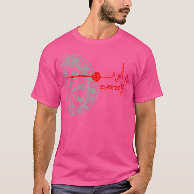 Darts Dart Board Heartslag T Shirt (Framsida)