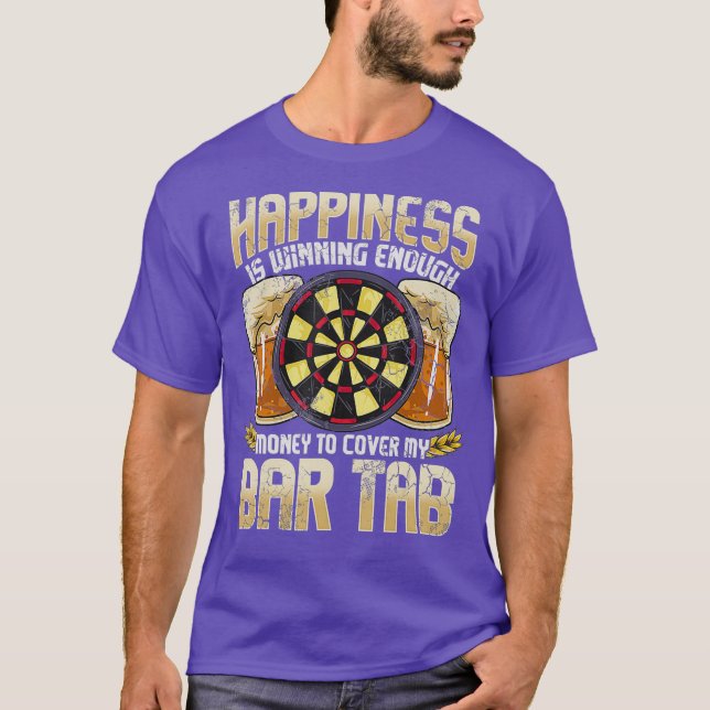 Darts Dart League Team Pub Tab Funny Humor T Shirt (Framsida)