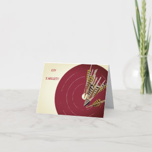 DARTS DARTBOARD PÅ TARGET BIRTHDAY PERSONALIZZE TACK KORT