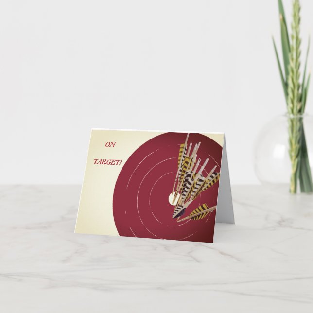 DARTS DARTBOARD PÅ TARGET BIRTHDAY PERSONALIZZE TACK KORT (Framsida)