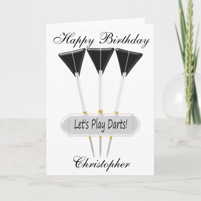 Darts Design Birday Card Skriv ut eller ladda ned  Kort (Framsida)