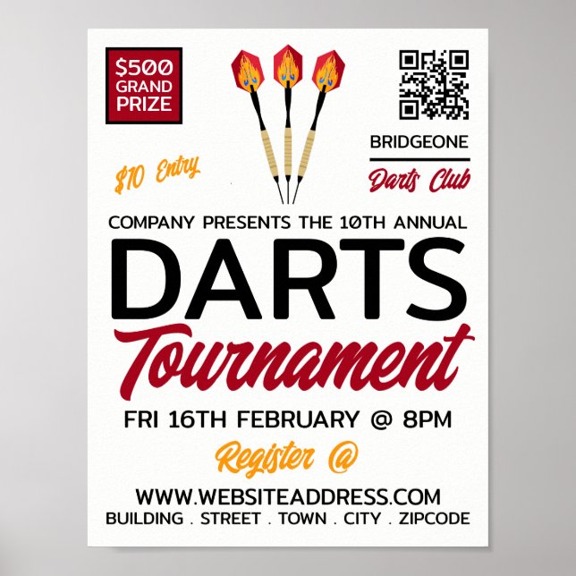 Darts Design, Darts Tournament Advertising Poster (Framsidan)