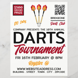 Darts Design, Darts Tournament Advertising Reklamblad