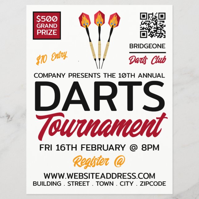 Darts Design, Darts Tournament Advertising Reklamblad (Framsidan)