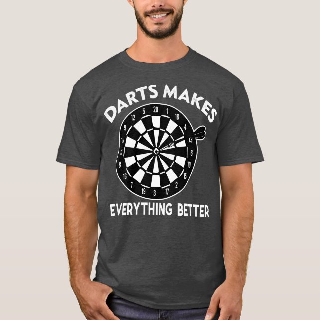 Darts Drinning Funny Hobbiess Citatteckenspelare T Shirt (Framsida)