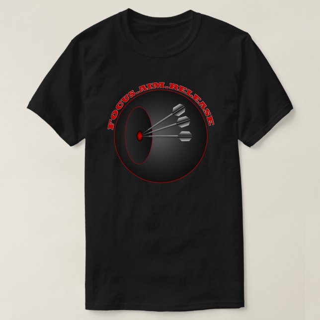 Darts Focus Aim Release Manar Basic Black T-shirt (Design framsida)