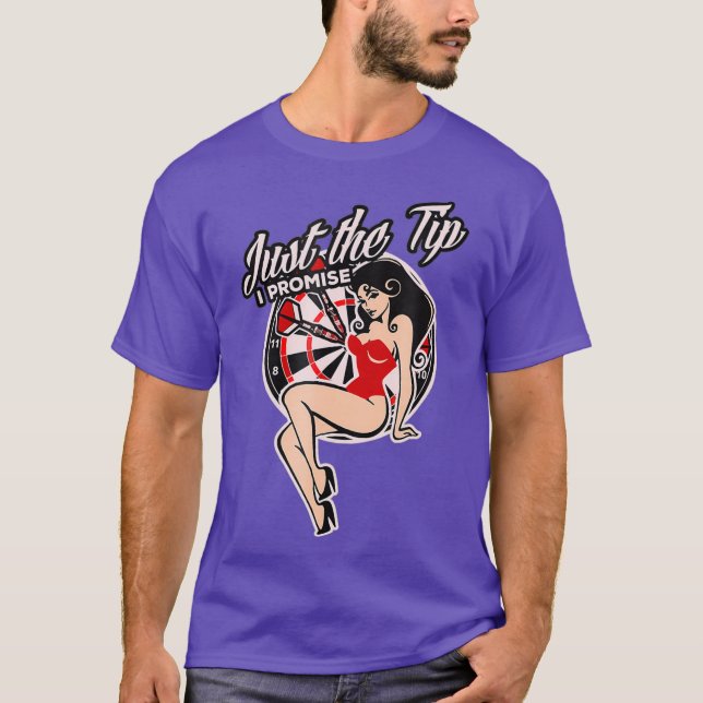 Darts Funny Bara tipsen jag lovar Sexy Pinup T Shirt (Framsida)