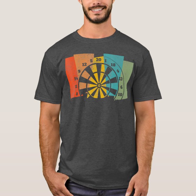 Darts Funny Vintage Dart T Shirt (Framsida)
