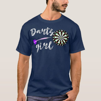 Darts Girl Dart Player Arrow Game Bullseye Board T Shirt