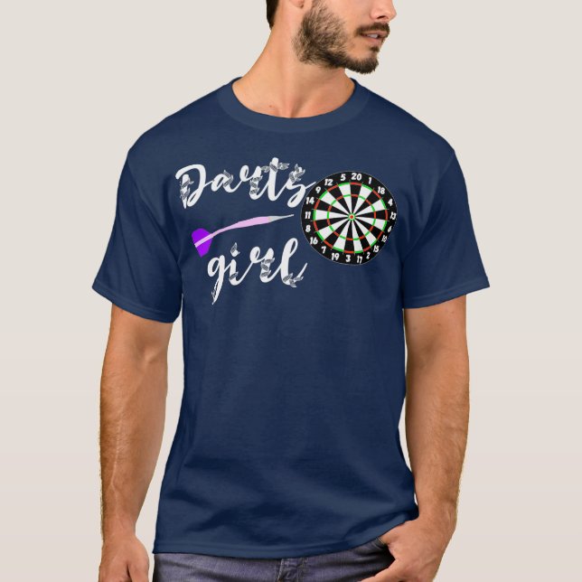 Darts Girl Dart Player Arrow Game Bullseye Board T Shirt (Framsida)