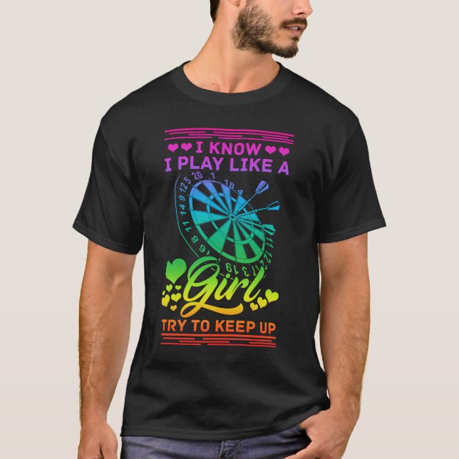 Darts Girl Dartboard Queen Dart Women T Shirt (Framsida)
