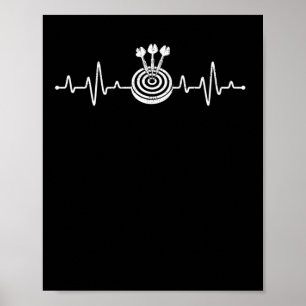 Darts Heartslag Funny dart-spelarpulsmål Poster